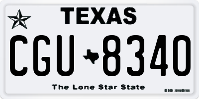 TX license plate CGU8340