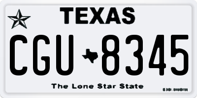 TX license plate CGU8345