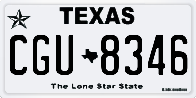 TX license plate CGU8346