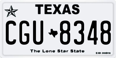 TX license plate CGU8348