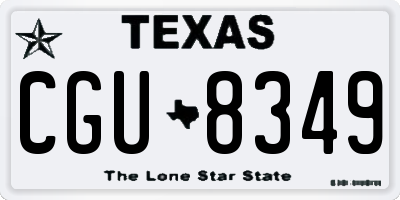TX license plate CGU8349