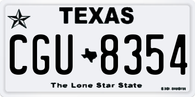 TX license plate CGU8354