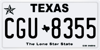 TX license plate CGU8355