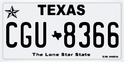 TX license plate CGU8366