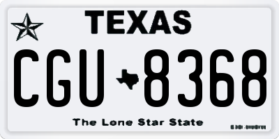 TX license plate CGU8368
