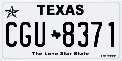 TX license plate CGU8371