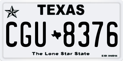 TX license plate CGU8376