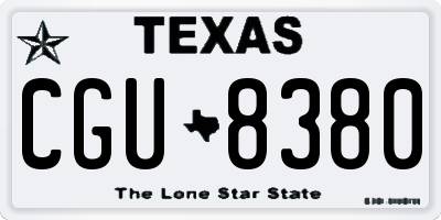 TX license plate CGU8380