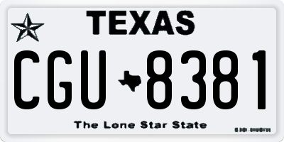 TX license plate CGU8381