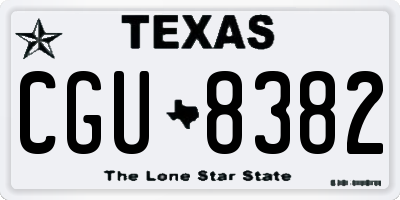 TX license plate CGU8382