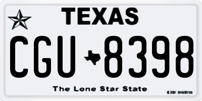 TX license plate CGU8398