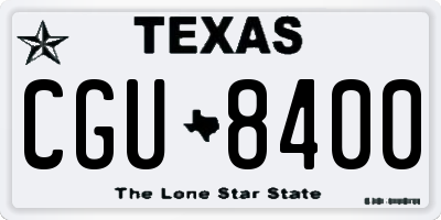 TX license plate CGU8400