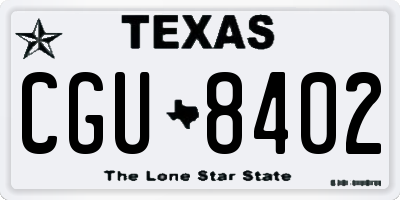 TX license plate CGU8402