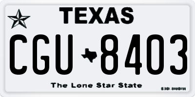 TX license plate CGU8403