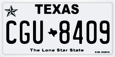 TX license plate CGU8409