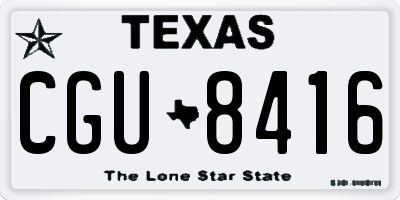 TX license plate CGU8416