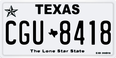 TX license plate CGU8418