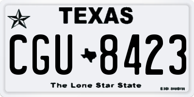 TX license plate CGU8423