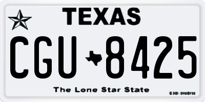 TX license plate CGU8425