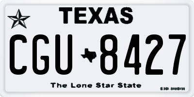 TX license plate CGU8427