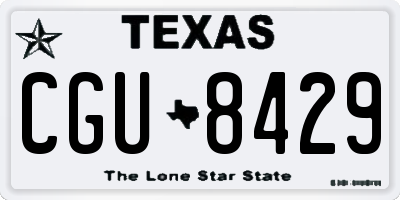 TX license plate CGU8429