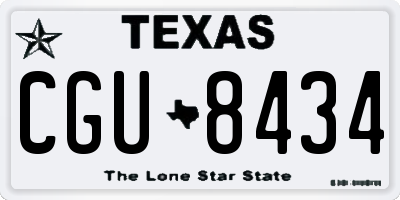 TX license plate CGU8434