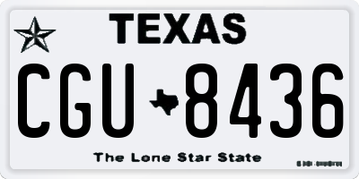 TX license plate CGU8436