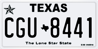 TX license plate CGU8441