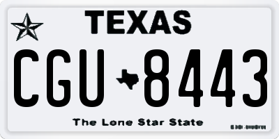 TX license plate CGU8443