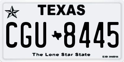 TX license plate CGU8445