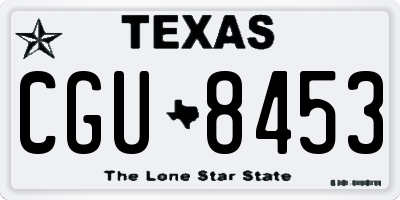 TX license plate CGU8453