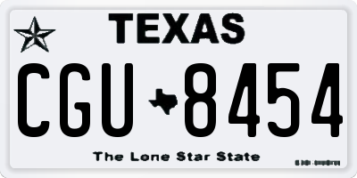TX license plate CGU8454
