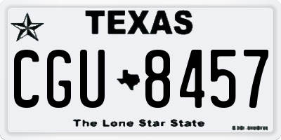 TX license plate CGU8457