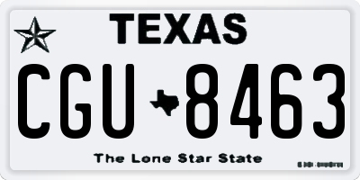 TX license plate CGU8463