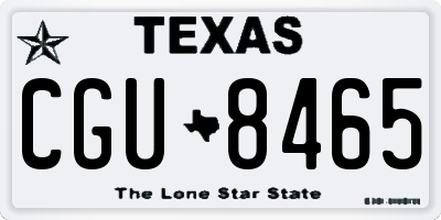 TX license plate CGU8465