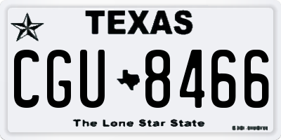 TX license plate CGU8466