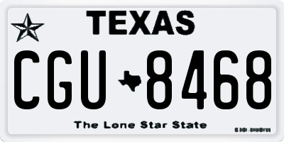 TX license plate CGU8468