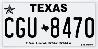 TX license plate CGU8470