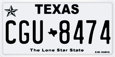 TX license plate CGU8474