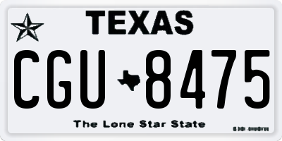 TX license plate CGU8475