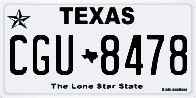 TX license plate CGU8478