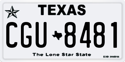 TX license plate CGU8481