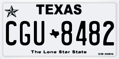 TX license plate CGU8482