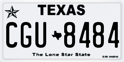TX license plate CGU8484