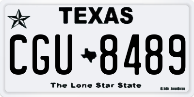 TX license plate CGU8489