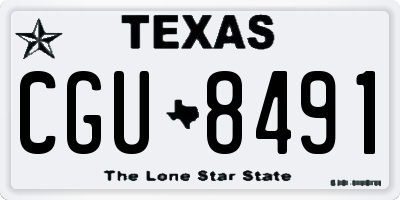 TX license plate CGU8491