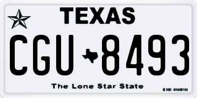 TX license plate CGU8493