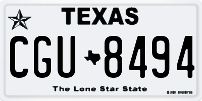 TX license plate CGU8494