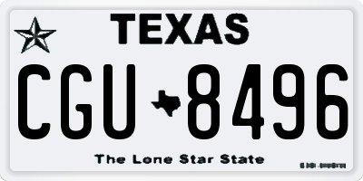 TX license plate CGU8496