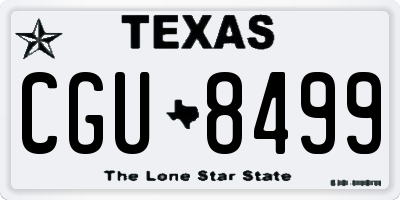 TX license plate CGU8499